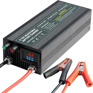 12V LiFePO4 Smart Battery Charger 0-15V Adjustable Voltage 100-200VAC Input Portable Power Adapter Model BL60