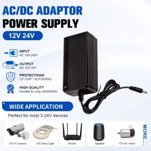 12V2.5A 12V3A 12V4A 24V1.5A 24V2A AC DC Power Adapter Universal Switching Power Supply for LED Light CCTV Camera Monitor Printer