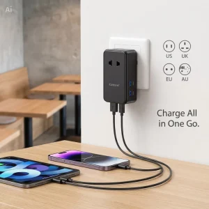 12W USB-C PD Ultra-Slim Pocket Travel Adapter, UK/EU/US/AU Plugs, Worldwide Universal Charger