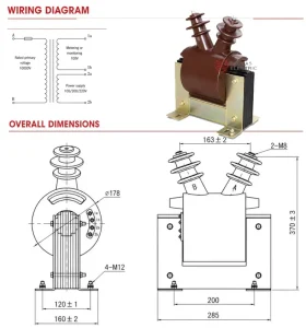 12kV JDZC2 10 Epoxy Cast Resin Voltage Transformer for Indoor Switchgear Power Distribution