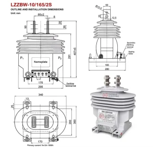 12kV LZZBW-10/165/2S 400/5A 0.2 Class Outdoor Cast-Resin Current Transformer for Switchgear Project Selection