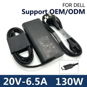 130W 20V 6.5A PD 3.0 USB-C Fireproof OTP Power Supply Adapter for Precision 5550/5560/5750/5770 Laptops