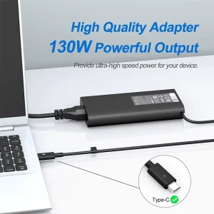 130W Laptop Charger USB C Laptop Adapter for Latitude 7410 7310 7210 9510 5420 USB C Charger Power Supply