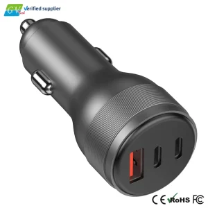 130W Universal Car Charger Adapter 3 Port USB-A + 2 Type-C PD 3.0 Fast Charging QC3.0 17-30W Devices CE/FCC/ROHS Certified