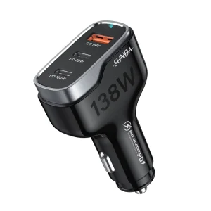 138W PD 3.0 Car Charger Adapter with 3 USB Ports Fast Charging Universal Compatibility for USB Devices