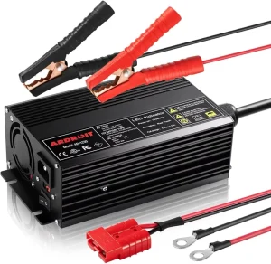14.6V 15A LiFePO4 Battery Charger with Clip AC-DC Smart Charger for Lithium LiFePO4 Batteries