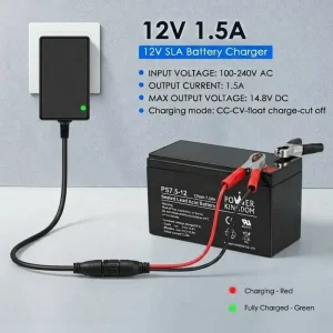 14.8V 1.5A SLA Charger Battery Current Back flow protection Reverse Polarity protection 12V 7Ah 12Ah Lead Acid Battery Charger