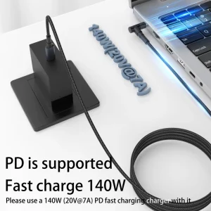 140W PD Fast Charge USB C to DC Power Laptop Charger Adapter 55.21 45.30mm 20V 7A 28V 5A 1.8M Cord