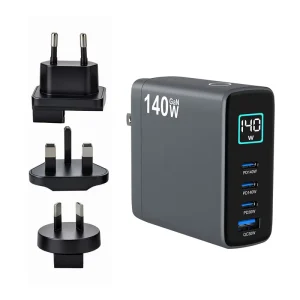 140W USB-C PD GaN Charger with TFT Screen, 4 Ports, PD3.1 and QC3.0