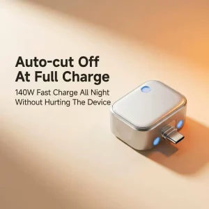 140W USB-C Physical Auto-Disconnect Cable Mechanical Auto-Eject Power-Off Charger Adapter
