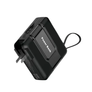 15000mAh Portable Charger with Built in USB C & 8 Pin Cord 2 in 1 AC Adapter Power Bank for iPhone 17