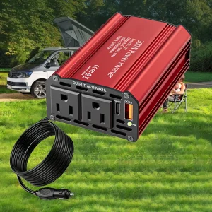 150W 12V DC to 110V AC Car Power Inverter with PD 65W USB-C and QC 18W Ports Aluminum Housing