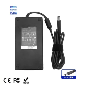 150W PD DC Laptop Power Adapter 19.5V 7.7A 7.4*5.0mm Pin with OVP/OTP Protection ABS for Gaming Laptop
