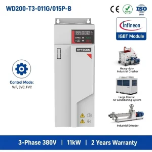 15HP 20HP Industrial Motor Speed Control AC Drive 11kW 15kW VFD Three Phase 380V 480V Variable Frequency Inverter with Brake IP20