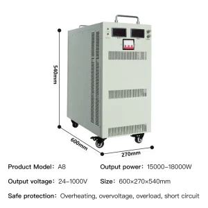 15KW-18KW DC Regulated Single Output AC-DC Bench Power Supply High Voltage Adjustable for Battery Charging Industry Use High