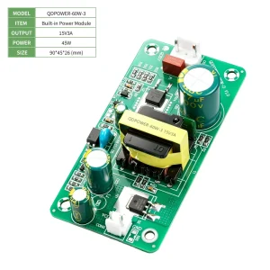 15V3A SMPS 60W AC DC Open Frame Power Supply Board with High Efficiency 89% 2 Year Warranty for Speaker Water Monitor and Purifier
