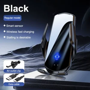 15W 10W QC3.0 Electric Smart Sensor Magnetic Wireless Car Charger Auto Clamping Phone Holder Stand