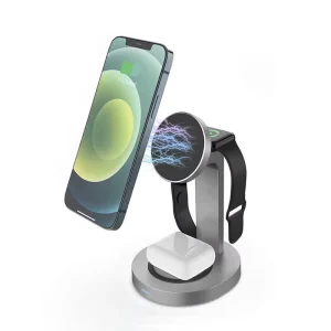 15W 3 in 1 Magnetic Wireless Charger for Cell Phone Watch Earphone