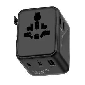 15W International Plug Worldwide Charger Universal Adaptor Travel Plug Adapter with 2C1A