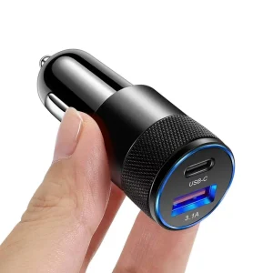 15W Mini USB Car Charger Fast Charging 3.1A Type C 3.0 Portable Electric Car Adapter for iPhone and Travel