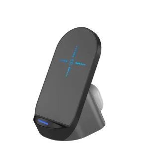 15W Wireless Charger Stand Fast Qi Charging Station for iPhone 16 15 14 13 12 AirPods Dual Device Charger