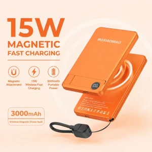 15W Wireless Fast Charge Power Bank 10000mAh Portable Wireless Charger for Smartphones