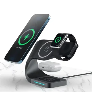 15w Fast Charging Stand & Holders With Logo Dock Station 3 in 1 Wireless Charger for Iphones iPhone Iwatch