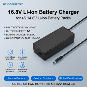 16.8V 5A Lithium Ion Battery Pack Charger Adapter for Electric Drill Tool with D Tap Connector