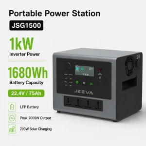 1680Wh 1000W Metal Shell LiFePO4 Portable Power Station for Camping Outdoor Power Supply Supplier