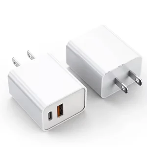 17/16/15/14/13 20W Dual-Port USB-A/USB-C Fast Charging Fireproof Wall Charger Adapter with GaN
