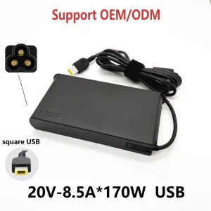 170W 20V 8.5A USB Laptop Charger, AC Adapter, Power Supply, Compatible with Most Laptops