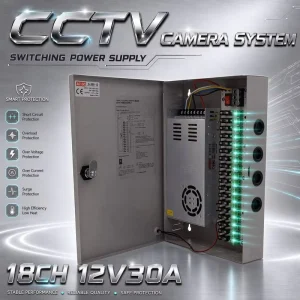 18 Channels 12V30A 360W CCTV System Box With Switching Power Supply
