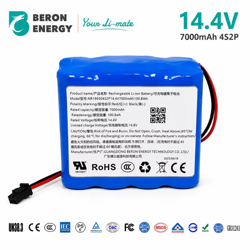 Choosing Power Formats for Portable Medical Equipment 3 18650 4S2P 14.4V 7000mAh Rechargeable Lithium Ion Battery Pack Built in Protection Board for Portable Oxygen Concentrator