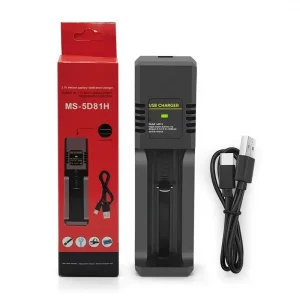 18650 Charger 37V 42V Lithium Battery Single Slot Single Charge USB Type C Interface Intelligent LED Illumination Model MS 5D81H