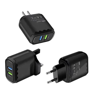 18W 2-USB 2.1A Fast-Charging Power Adapter for Cell Phones