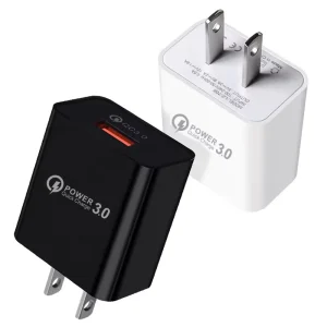 18W 5V 3A USB-C Travel Wall Charger with PD and QC 3.0