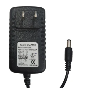 18W 9V 2A DC Port FCP Power Supply Adapter, ABS Black Universal Laptop Wall Charger, OVP Protection