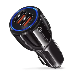 18W Dual USB Car Charger QC3.0 Fast Charging Adapter Universal Mini Car Charger for Mobile Devices
