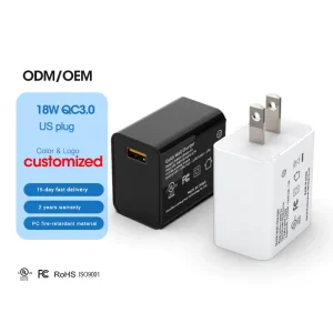 18W USB Wall Charger QC 3.0 Fast Charging US Plug UL FCC DOE Level VI NRCAN Portable Power Adapter Travel