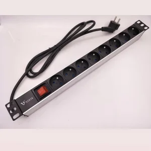 19′ 1U 8 Ways French Type Power Distribution Unit with Switch in Aluminium Alloy House