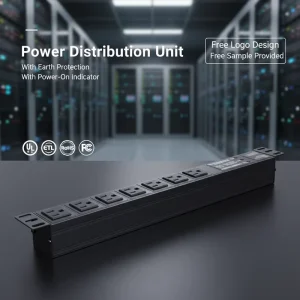 19″ 1U US Standard Power Distribution Equipment 7 Way Monitored PDU Unit Universal Rack Mount PDU Socket