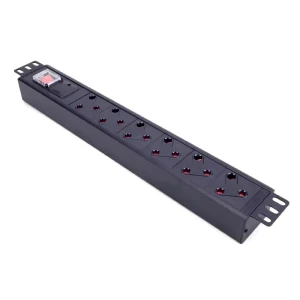 19 Inch 1.5U Horizontal 6-Way South Africa AC Outlets PDU Rack Mount Power Distribution Unit with Switch and Surge Protector