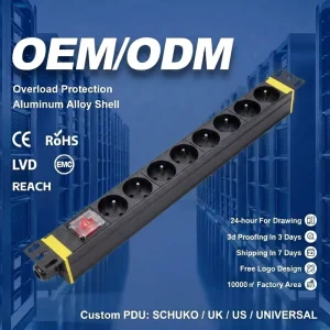 19 Inch Power Distribution Unit (PDU) With 8 Switches Aluminum Alloy Shell Equipment