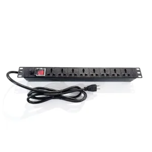 19″ Rack Mount 1U Aluminum Alloy PDU 6-8 Universal Outlets 10A/16A 220V CE/VDE/RoHS Certified Data Center