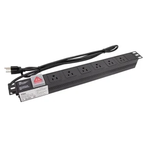 19”1u USA Type Aluminum alloy 6 Way Power Distribution Unit Cabinet PDU Socket with Switch
