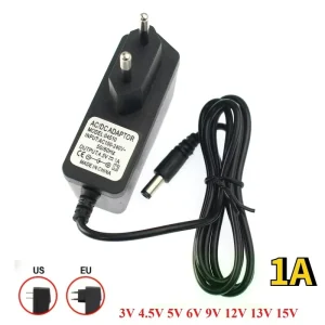 1A Power Adapter 3V 4.5V 5V 6V 9V 12V 13V 15V AC DC Universal Power Supply Adapter Charger Adapters EU US Plug