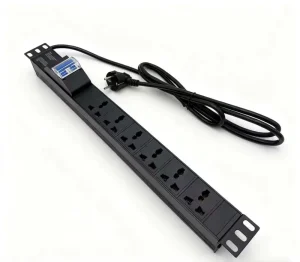 1U 19″ 6-Port 10A Universal Rack PDU for Rack Cabinet Power Distribution Equipment with 2P air Circuit
