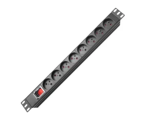 1U 19″ French Schuko Italian Type PDU Socket Power Switch Surge Protection Power Distribution Units for Cabinet Data Center