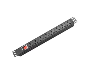 1U 19″ Rack PDU 8 Outlet Aluminum Alloy & PC Power Distribution Unit 220-250V CE Certified Full Bronze for Data Center Cabinets