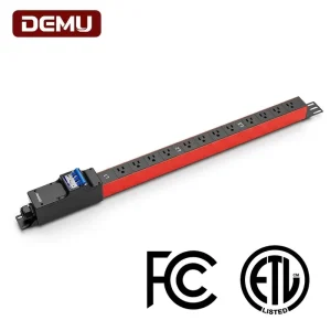 1U 3 Phase Rack PDU 12 Way NEMA 5 15R Outlets 380V 63A Balanced Load 41kW Server Cabinet